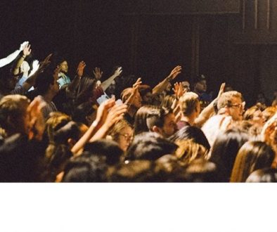Worship crowd with logo, 2